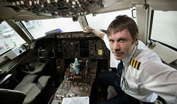 Bruce Dickinson in Plane Cockpit Bruce Dickinson in Plane Cockpit