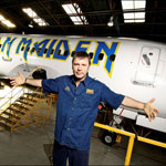 Bruce greeting Ed Force One when it was finished being painted