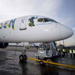The nosecone of the plane when being refuelled