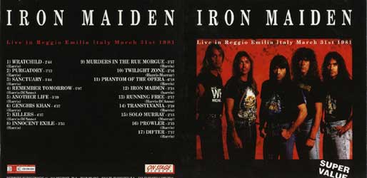Front cover of Iron Maiden - Reggio Emilia