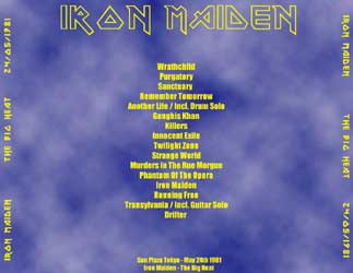Back cover of Iron Maiden - The Big Heat