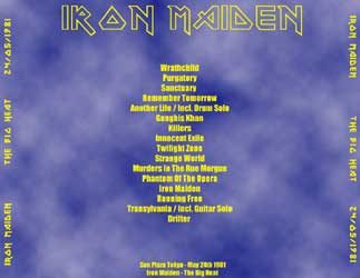Back cover of Iron Maiden - The Big Heat Back cover of Iron Maiden - The Big Heat