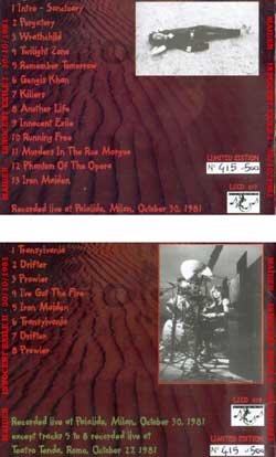 Back cover of Iron Maiden - Innocent Exile