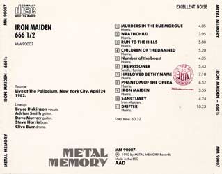 Back cover of Iron Maiden - 666 1/2