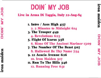 Back cover of Iron Maiden - Doin' My Job