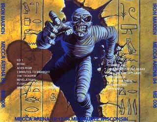 Back cover of Iron Maiden - Mecca Arena 84