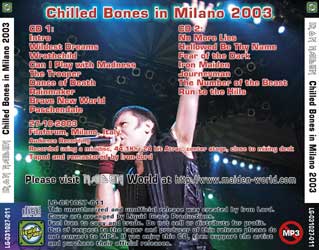 Back cover of Iron Maiden - Chilled Bones in Milano 2003